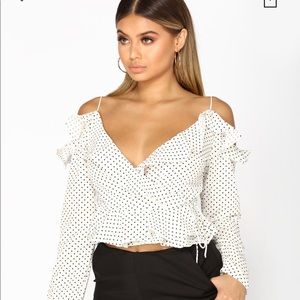 Fashion Nova Gabriele Polka Dot Top